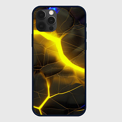Чехол для iPhone 12 Pro Max Желтое неоновое свечение, цвет: 3D-черный