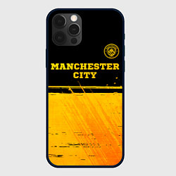 Чехол для iPhone 12 Pro Max Manchester City - gold gradient посередине, цвет: 3D-черный