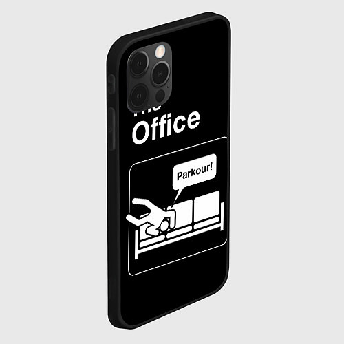 Чехол iPhone 12 Pro Max Офис и паркур / 3D-Черный – фото 2
