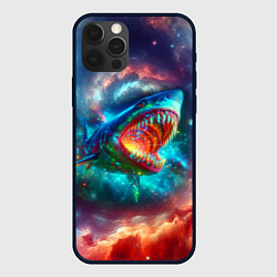 Чехол для iPhone 12 Pro Max Пасть космической акулы - нейросеть, цвет: 3D-черный