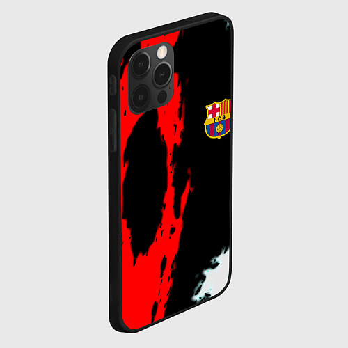 Чехол iPhone 12 Pro Max Barcelona fc краски спорт / 3D-Черный – фото 2