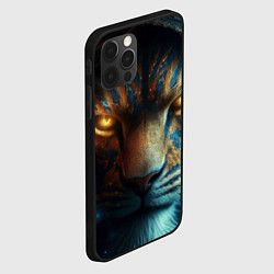 Чехол для iPhone 12 Pro Max Лицо Льва в стиле фэнтези крупно, цвет: 3D-черный — фото 2