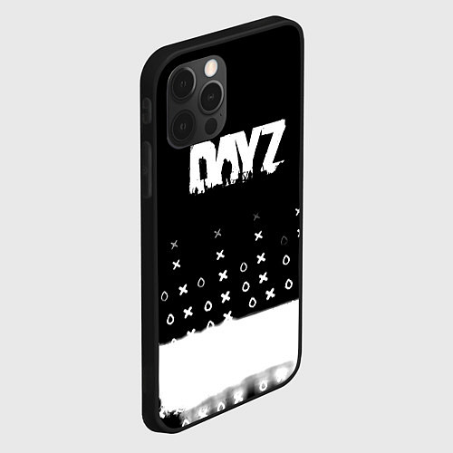 Чехол iPhone 12 Pro Max Dayz game pattern logo / 3D-Черный – фото 2