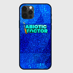 Чехол для iPhone 12 Pro Max Abiotic Factor logo blue neon, цвет: 3D-черный