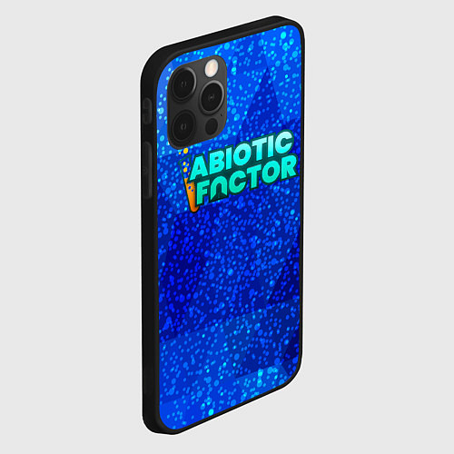 Чехол iPhone 12 Pro Max Abiotic Factor logo blue neon / 3D-Черный – фото 2