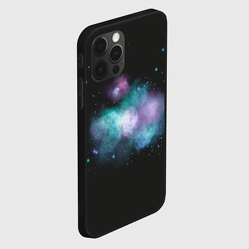 Чехол iPhone 12 Pro Max Космическая туманность - облачко / 3D-Черный – фото 2