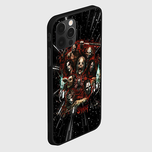 Чехол iPhone 12 Pro Max Slipknot rock band / 3D-Черный – фото 2