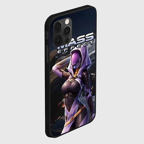 Чехол iPhone 12 Pro Max Mass Effect ТалиЗора и космический корабль / 3D-Черный – фото 2