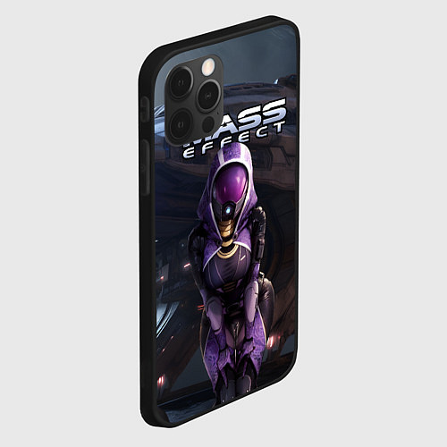 Чехол iPhone 12 Pro Max Mass Effect ТалиЗора и космический корабль / 3D-Черный – фото 2