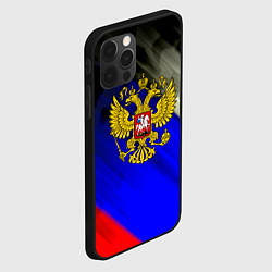 Чехол для iPhone 12 Pro Max Россия краски герб текстура, цвет: 3D-черный — фото 2