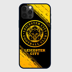 Чехол для iPhone 12 Pro Max Leicester City - gold gradient, цвет: 3D-черный
