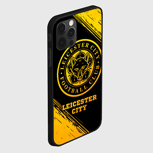 Чехол iPhone 12 Pro Max Leicester City - gold gradient / 3D-Черный – фото 2