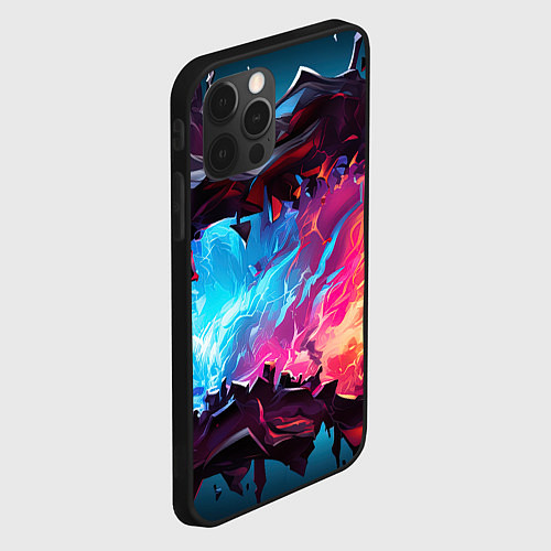 Чехол iPhone 12 Pro Max Абстрактные краски во взрыве / 3D-Черный – фото 2