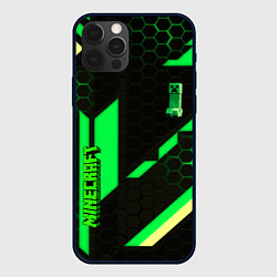 Чехол для iPhone 12 Pro Max Minecraft creeper game pattern, цвет: 3D-черный