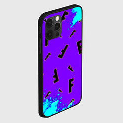 Чехол для iPhone 12 Pro Max Fortnite neon steel colors epic, цвет: 3D-черный — фото 2