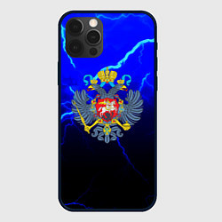 Чехол для iPhone 12 Pro Max Герб РФ шторм империя, цвет: 3D-черный