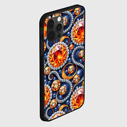 Чехол для iPhone 12 Pro Max Ювелирные украшение с золотом и бриллиантом паттер, цвет: 3D-черный — фото 2