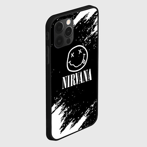 Чехол iPhone 12 Pro Max Nirvana текустура краски / 3D-Черный – фото 2