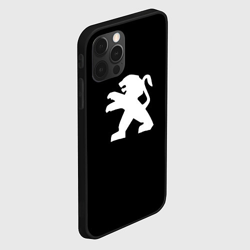 Чехол iPhone 12 Pro Max Peugeot logo / 3D-Черный – фото 2