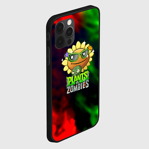 Чехол iPhone 12 Pro Max Plants vs zombies огненный градиент / 3D-Черный – фото 2
