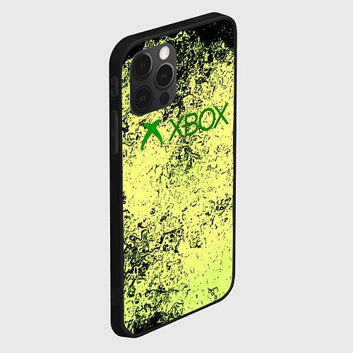 Чехол iPhone 12 Pro Max Xbox брызги красок кислота / 3D-Черный – фото 2
