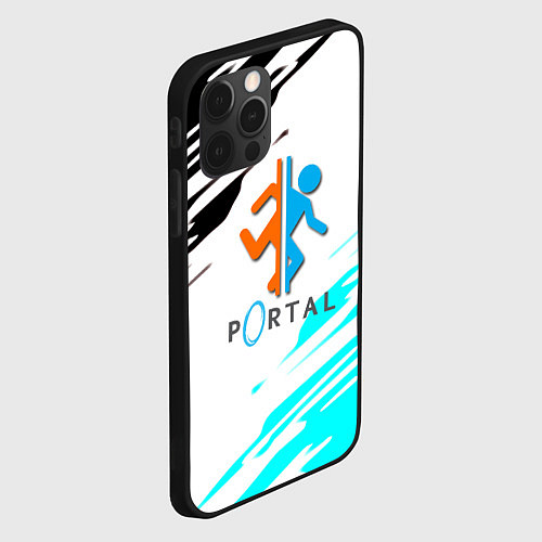 Чехол iPhone 12 Pro Max Portal краски текстура гейм / 3D-Черный – фото 2