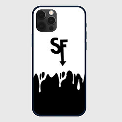 Чехол для iPhone 12 Pro Max Sally face разводы красок блэк, цвет: 3D-черный