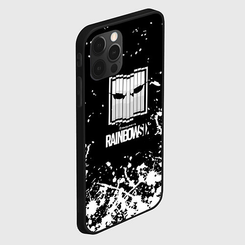 Чехол iPhone 12 Pro Max Rainbow six стелс лого краски / 3D-Черный – фото 2