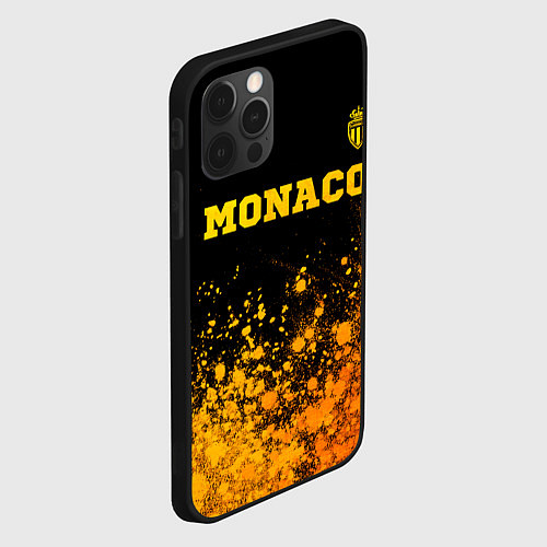 Чехол iPhone 12 Pro Max Monaco - gold gradient посередине / 3D-Черный – фото 2