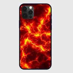 Чехол для iPhone 12 Pro Max Текстура огня, цвет: 3D-черный