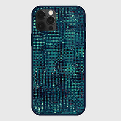 Чехол для iPhone 12 Pro Max Сине-бирюзовый абстрактный, цвет: 3D-черный