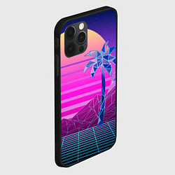 Чехол для iPhone 12 Pro Max Vaporwave неоновые горы и пальмы, цвет: 3D-черный — фото 2