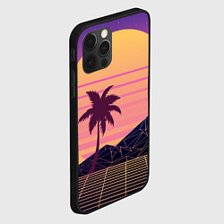 Чехол для iPhone 12 Pro Max Vaporwave геометрические горы и силуэты пальм, цвет: 3D-черный — фото 2