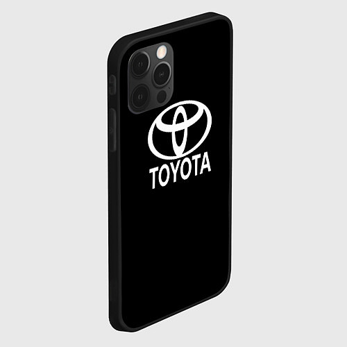 Чехол iPhone 12 Pro Max Toyota white logo / 3D-Черный – фото 2