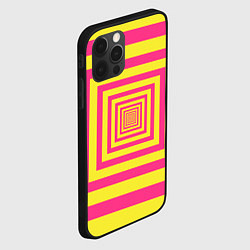 Чехол для iPhone 12 Pro Max Желтые квадраты трансформация, цвет: 3D-черный — фото 2