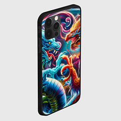 Чехол для iPhone 12 Pro Max Противостояние двух драконов - ирезуми, цвет: 3D-черный — фото 2