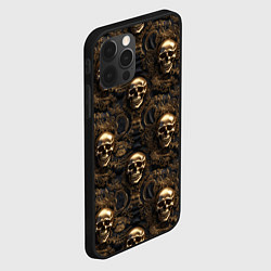 Чехол для iPhone 12 Pro Max Черепа и узоры лакшери, цвет: 3D-черный — фото 2