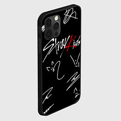 Чехол для iPhone 12 Pro Max Stray kids автографы лого, цвет: 3D-черный — фото 2