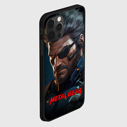 Чехол iPhone 12 Pro Max Веном Снейк из игры Metal gear / 3D-Черный – фото 2