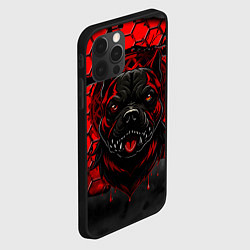 Чехол для iPhone 12 Pro Max Раздражённый питбуль голова, цвет: 3D-черный — фото 2