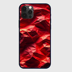 Чехол для iPhone 12 Pro Max Эффект текстуры мятой красной бумаги, цвет: 3D-черный