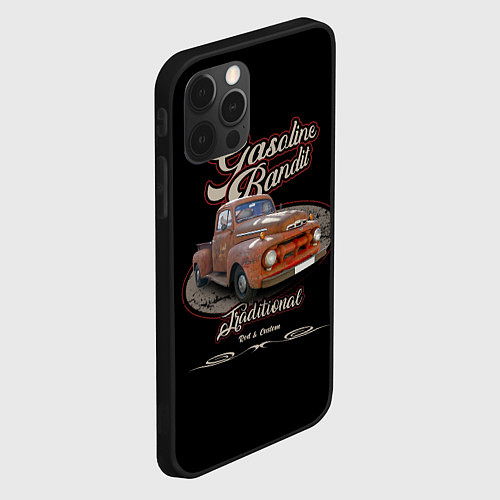 Чехол iPhone 12 Pro Max Хот-род в стиле rat Gasoline Bandit / 3D-Черный – фото 2