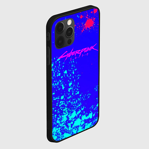 Чехол iPhone 12 Pro Max Cyberpunk neon steel / 3D-Черный – фото 2