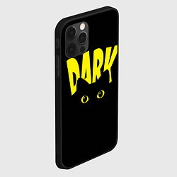 Чехол для iPhone 12 Pro Max Черный кот светящиеся глаза - dark, цвет: 3D-черный — фото 2