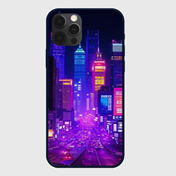 Чехол для iPhone 12 Pro Max Город ночью, цвет: 3D-черный