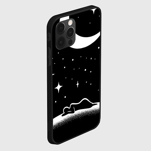 Чехол iPhone 12 Pro Max Космический сон - нейросеть / 3D-Черный – фото 2