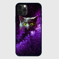 Чехол для iPhone 12 Pro Max Кошак в космосе, цвет: 3D-черный