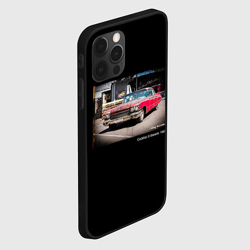 Чехол iPhone 12 Pro Max Ретро автомобиль Cadillac Eldorado 1960 года / 3D-Черный – фото 2