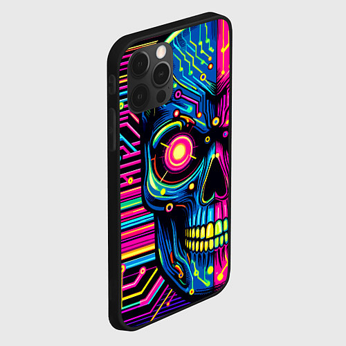 Чехол iPhone 12 Pro Max Pop art skull - ai art / 3D-Черный – фото 2