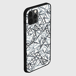 Чехол для iPhone 12 Pro Max Чёрные хаотичные линии на белом фоне, цвет: 3D-черный — фото 2